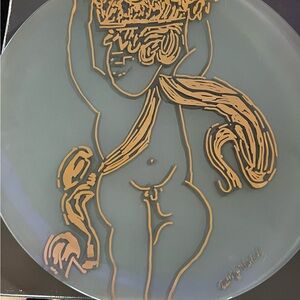 Artsy Gray and Gold Decorative Plate